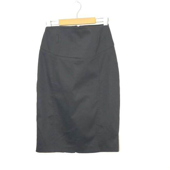 Smart Set Black High Waist Pencil Cotton Blend Skirt Stretch Zipper Size 2 - Picture 1 of 10